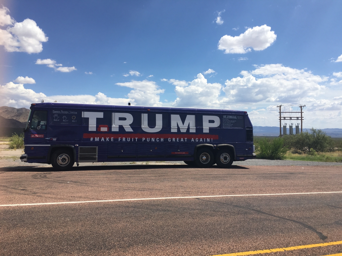 The TRUMP bus became the T.RUMP bus.        